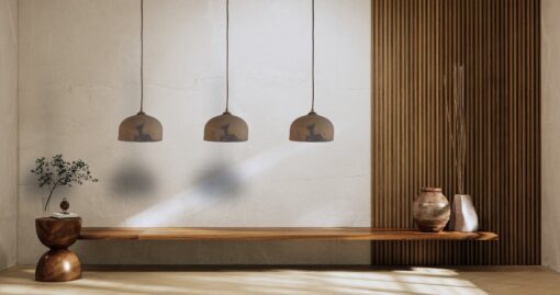 19" Large Brown Ceramic Chandelier - Handmade Primitive Pendant Light for Living Room - Modern Farmhouse Ceiling Fixture - Image 2