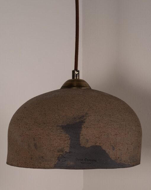 19" Large Brown Ceramic Chandelier - Handmade Primitive Pendant Light for Living Room - Modern Farmhouse Ceiling Fixture - Image 3