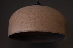 19" Large Brown Ceramic Chandelier - Handmade Primitive Pendant Light for Living Room - Modern Farmhouse Ceiling Fixture