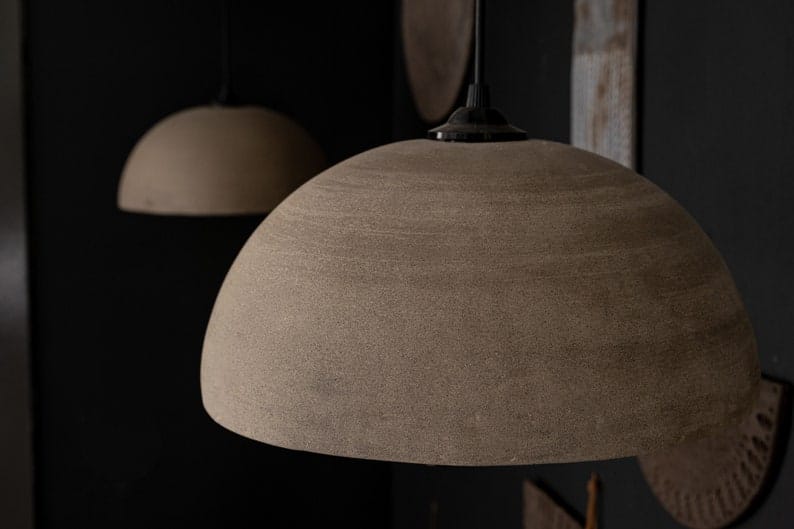 19" Large Wabi Sabi Ceramic Pendant Light - Modern Chandelier Island Lighting - Asian Style