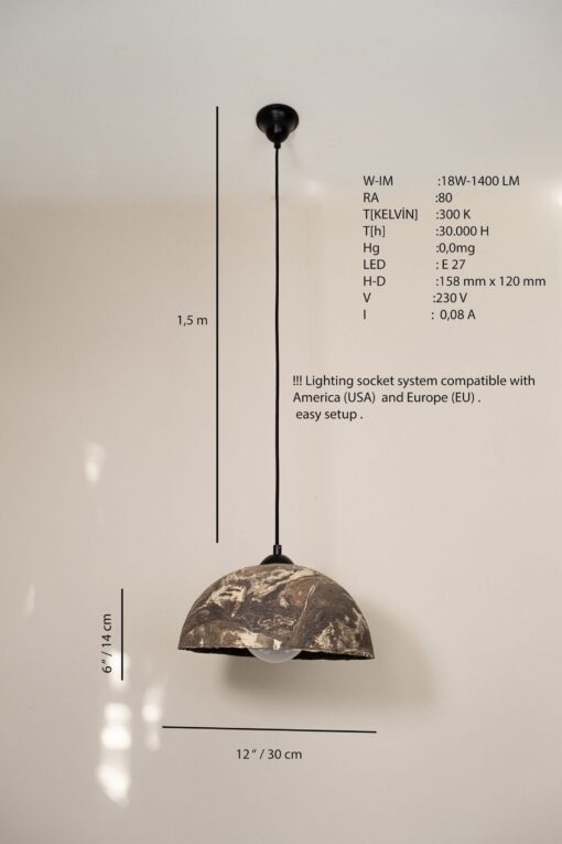 19" Modern Ceramic Pendant Light - Pottery Chandelier for Kitchen Island & Dining Room - Image 4