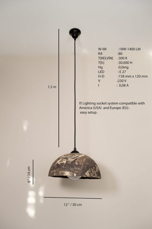 19" Rustic Ceramic Pendant Light - Pottery Chandelier for Kitchen Island Dining Room - Image 4