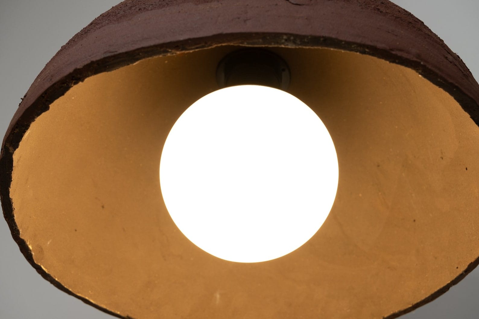 19" Terracotta Dome Pendant Light - Wabi Sabi Ceramic Chandelier - Handmade Natural Texture - Christmas Item - Image 2