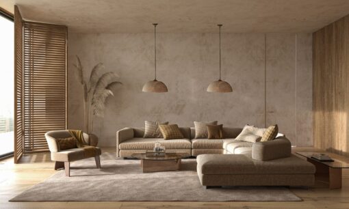 19" Wabi Sabi Ceramic Pendant Light - Brown Textured Ceiling Lamp for Dining Room - Image 3