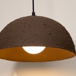 19" Wabi Sabi Ceramic Pendant Light - Brown Textured Ceiling Lamp for Dining Room