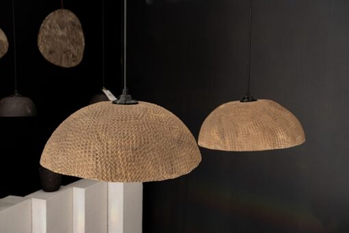 19" Wabi Sabi Ceramic Pendant Light - Brown Textured Ceiling Lamp for Dining Room - Image 4