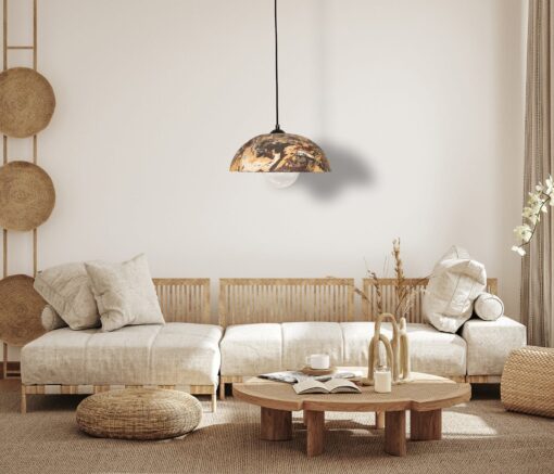 19" Wabi Sabi Ceramic Pendant Light - Handcrafted Outdoor/Indoor Ceiling Lamp - Colorful Options - Image 2