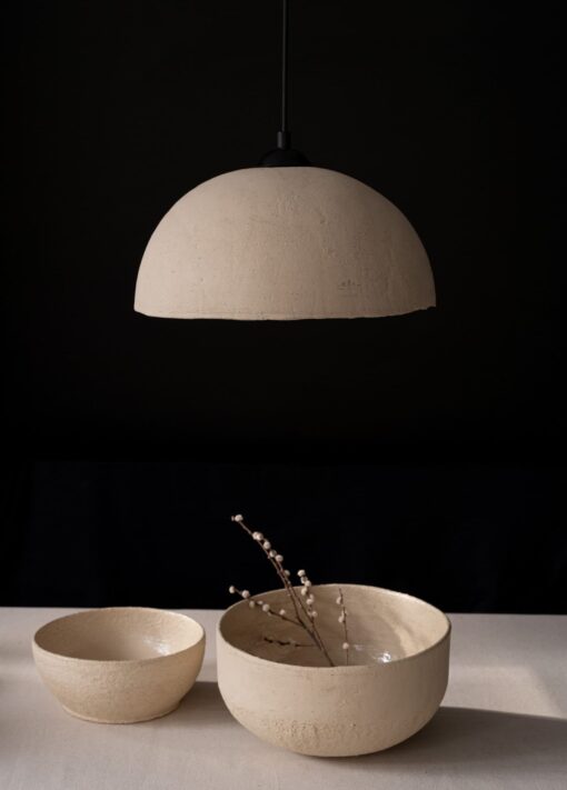 19" Wabi Sabi Ceramic Pendant Light - Handmade Clay Chandelier - Modern Minimalist Lighting - Image 4