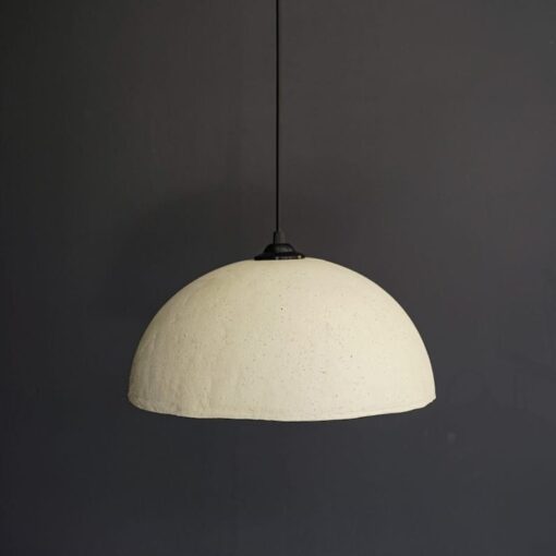 19" Wabi Sabi Ceramic Pendant Light - Handmade Clay Chandelier - Modern Minimalist Lighting