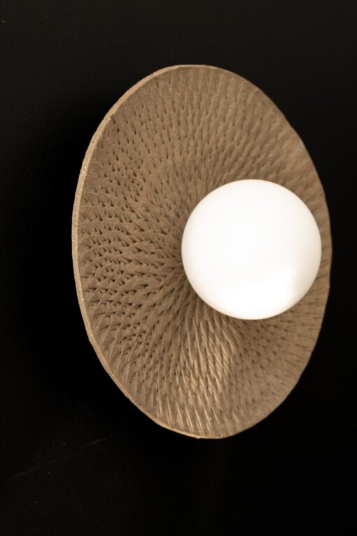 19" Wabi Sabi Wall Sconce - Rustic Pottery Lighting for Bedroom & Bath - Image 3