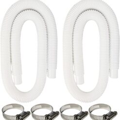 2 Pack Pool Pump Hose Replacement - 1.25" x 59" - Compatible with Intex 607/637 + Clamps