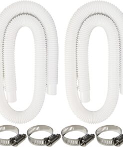 2 Pack Pool Pump Hose Replacement - 1.25" x 59" - Compatible with Intex 607/637 + Clamps