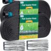 2025 Flat Soaker Hose 100ft (2 x 50ft) - Leak-Proof, Linkable Drip Irrigation Kit - Save 88% Water