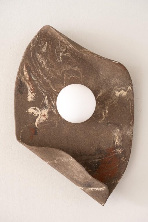 22" Wabi Sabi Ceramic Wall Sconce - Japandi Bathroom Light - Handmade Christmas Item - Image 4
