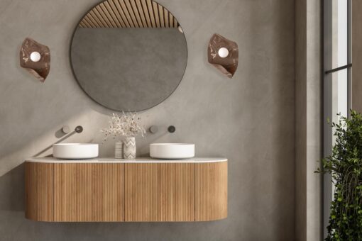 22" Wabi Sabi Ceramic Wall Sconce - Japandi Bathroom Light - Handmade Christmas Item - Image 2