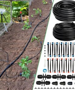 240FT Drip Irrigation Kit - Automatic Watering System for Garden, Lawn & Greenhouse - 1/2" & 1/4" Tubing
