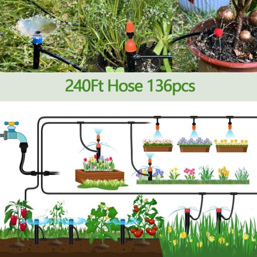 240FT Drip Irrigation Kit - Automatic Watering System for Garden, Lawn & Greenhouse - Image 2