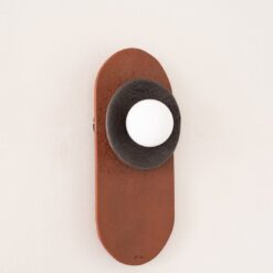 25" Terracotta Ceramic Wall Lamp - Modern Japandi Handmade Sconce - Large Rustic Light Fixture