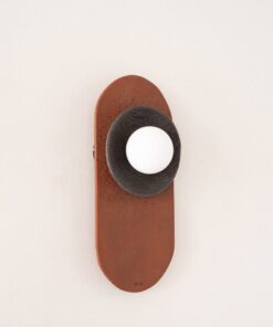 25" Terracotta Ceramic Wall Lamp - Modern Japandi Handmade Sconce - Large Rustic Light Fixture