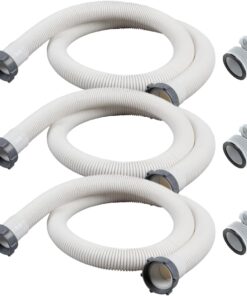 3 Pack Pool Hoses 59" x 1.5" with Adapters - Above Ground Pool Pump Replacement Kit