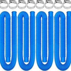 4-Pack Pool Hose 1.25" x 59" for Above Ground Pools - Replacement Pump Hose with Clamps