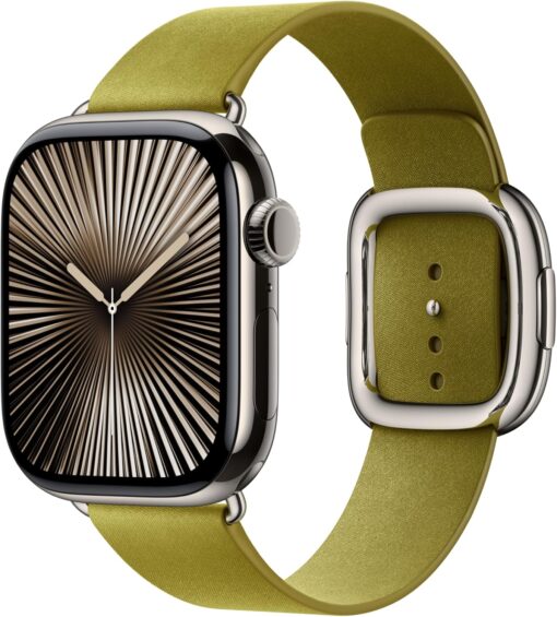 Apple Watch Band 42mm - Modern Buckle Cartreuse Large - Genuine Leather Strap - Image 2
