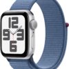 Apple Watch SE 2nd Gen (GPS, 40mm) Silver Aluminum Case - Winter Blue Sport Loop - Fitness Tracker