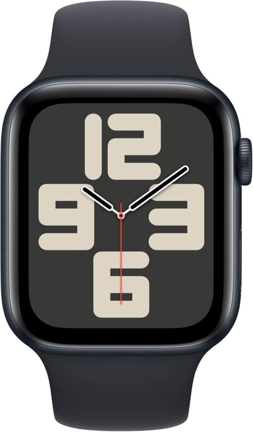Apple Watch SE 2nd Gen (GPS, 44mm) Midnight Aluminum - Midnight Sport Band - Fitness Tracker - Image 2