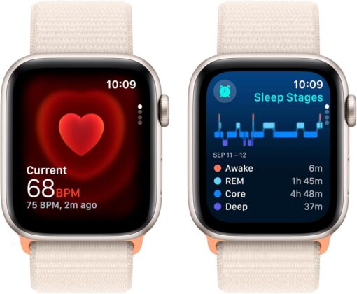 Apple Watch SE 2nd Gen (GPS, 44mm) Starlight Aluminum Case with Sport Loop - Fitness Tracker - Image 4