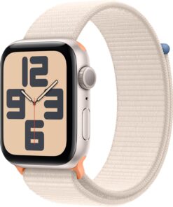 Apple Watch SE 2nd Gen (GPS, 44mm) Starlight Aluminum Case with Sport Loop - Fitness Tracker