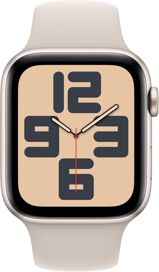 Apple Watch SE 2nd Gen (GPS, 44mm) Starlight Aluminum - Starlight Sport Band - Fitness Tracker - Image 2