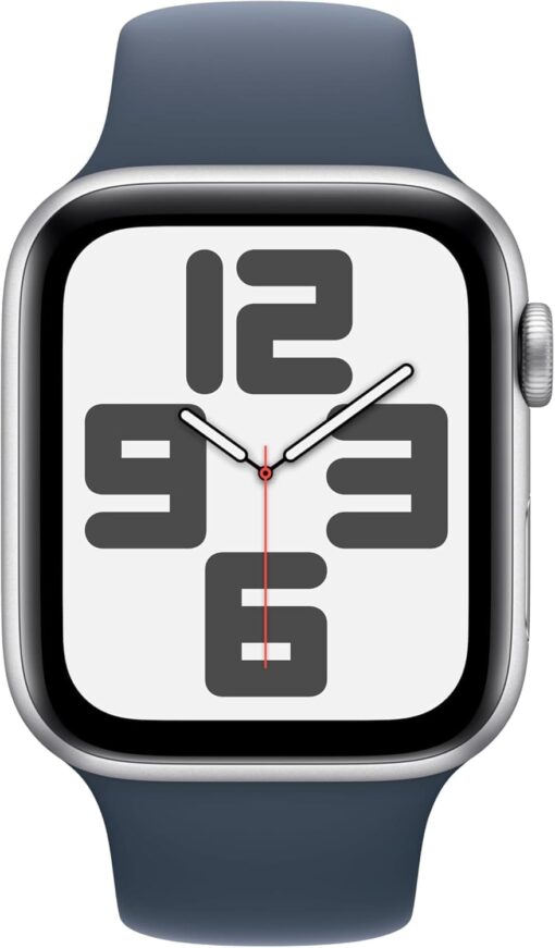 Apple Watch SE 2nd Gen (GPS + Cellular) 44mm - Silver Aluminum, Storm Blue Band - Fitness Smartwatch - Image 2