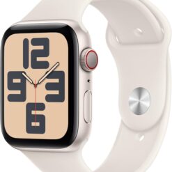 Apple Watch SE 2nd Gen (GPS + Cellular) 44mm Starlight Aluminum Case - Starlight Sport Band - Fitness, Sleep & Heart Rate Tracking