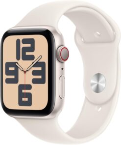 Apple Watch SE 2nd Gen (GPS + Cellular) 44mm Starlight Aluminum Case - Starlight Sport Band - Fitness, Sleep & Heart Rate Tracking
