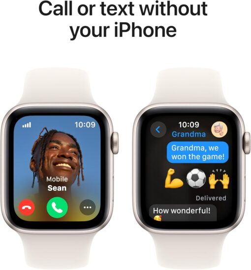 Apple Watch SE 2nd Gen (GPS + Cellular) 44mm Starlight Aluminum Case - Starlight Sport Band - Fitness, Sleep & Heart Rate Tracking - Image 4