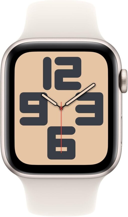 Apple Watch SE 2nd Gen (GPS + Cellular) 44mm Starlight Aluminum Case - Starlight Sport Band - Fitness, Sleep & Heart Rate Tracking - Image 2