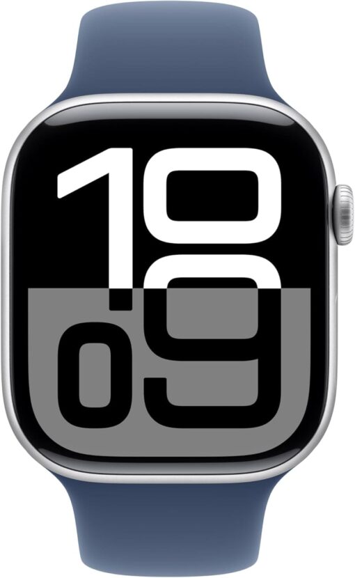 Apple Watch Series 10 (GPS + Cellular) 46mm Silver Aluminum - Denim Sport Band - Fitness, ECG, Always-On Display - Image 3