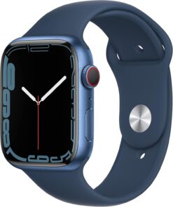 Apple Watch Series 7 (GPS + Cellular) 45mm Blue Aluminum - Abyss Blue Sport Band | Blood Oxygen & Fitness Tracker