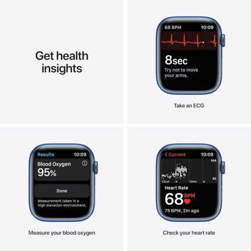 Apple Watch Series 7 (GPS + Cellular) 45mm Blue Aluminum - Abyss Blue Sport Band | Blood Oxygen & Fitness Tracker - Image 3