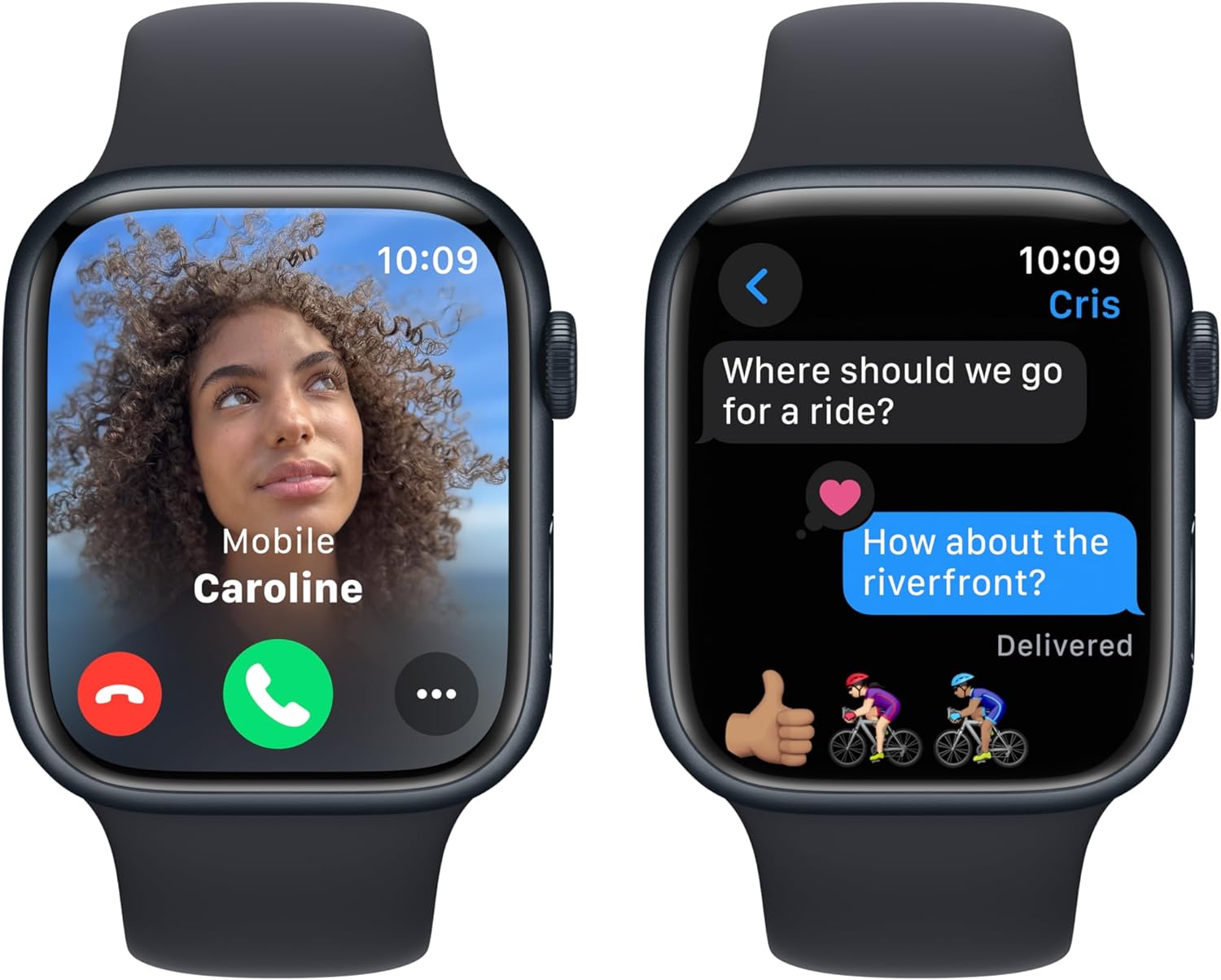 Apple Watch Series 9 (GPS) 45mm Midnight Aluminum - Midnight Sport Band (M/L) | Fitness, ECG, Always-On Display - Image 4