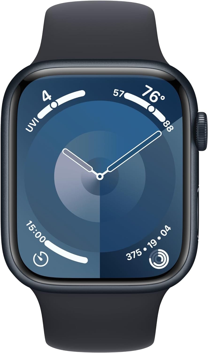 Apple Watch Series 9 (GPS) 45mm Midnight Aluminum - Midnight Sport Band (M/L) | Fitness, ECG, Always-On Display - Image 2