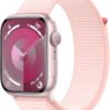 Apple Watch Series 9 (GPS) 45mm Pink Aluminum Case with Pink Sport Loop - Fitness & Blood Oxygen Tracker
