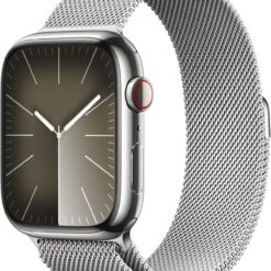 Apple Watch Series 9 (GPS + Cellular) 45mm Silver Stainless Steel Case - Milanese Loop | Blood Oxygen & Fitness Tracker