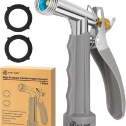 AUTOMAN Garden Hose Nozzle - High Pressure Sprayer with Adjustable Flow - Car Wash, Plant Watering, Pet Shower