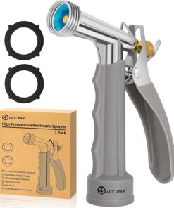 AUTOMAN Garden Hose Nozzle - High Pressure Sprayer with Adjustable Flow - Car Wash, Plant Watering, Pet Shower