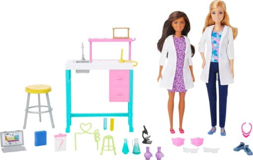 Barbie Careers Science Lab Playset with 2 Scientist Dolls & Bench - STEM Toy Item - Image 2