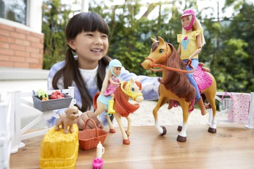 Barbie & Chelsea Horseback Riding Playset - 2 Dolls, 2 Bobbling Horses & 15+ Accessories - Ages 3+ - Image 2
