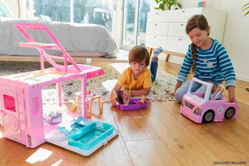 Barbie DreamCamper 3-in-1 Playset with Pool - Transforming Campervan for Dolls - Image 2