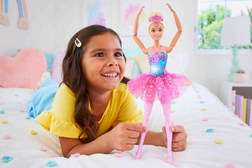 Barbie Dreamtopia Twinkle Lights Ballerina Doll - Blonde, Pink Tutu, 5 Light-Up Shows - Posable - Image 2