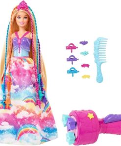 Barbie Dreamtopia Twist 'n Style Princess Doll - Blonde, Rainbow Hair Extensions - 11.5 Inch